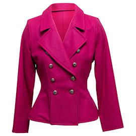 Yves Saint Laurent-Vintage Magenta Yves Saint Laurent chaqueta de lana forrada talla FR 36-Otro