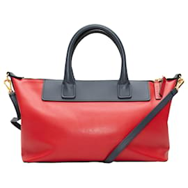 Marni-Borsa tote a tracolla in pelle Marni rossa e blu scuro-Rosso