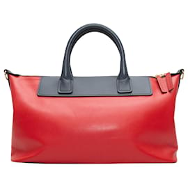 Marni-Borsa tote a tracolla in pelle Marni rossa e blu scuro-Rosso