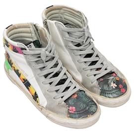 Golden Goose-Zapatillas altas Golden Goose blancas y multicolor Talla 37-Blanco