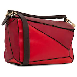 Loewe-Bolso Satchel Puzzle Mediano Loewe Rojo-Roja