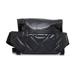 Bottega Veneta-Riñonera Bottega Veneta de piel perforada negra-Negro