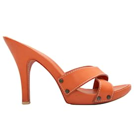 Giuseppe Zanotti-Orangefarbene Slide-Sandalen mit Absatz von Giuseppe Zanotti, Größe 37-Orange