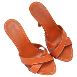 Giuseppe Zanotti-Orangefarbene Slide-Sandalen mit Absatz von Giuseppe Zanotti, Größe 37-Orange
