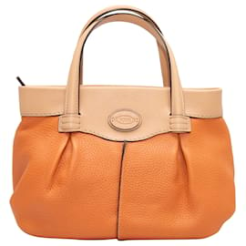 Tod's-Mini shopping bag Tod's arancione e beige-Arancione