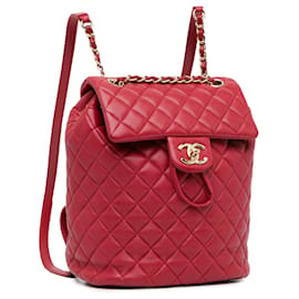 Chanel-Mochila pequeña Urban Spirit de piel de cordero Chanel roja-Roja