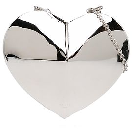 Bolsa transversal ALAÏA Le Coeur Minaudiere prateada com alça Prata