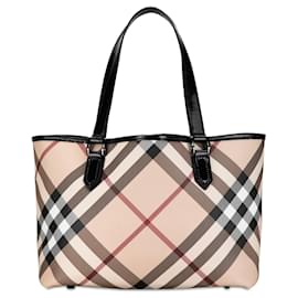 Burberry-Tote color crema a cuadros Supernova de Burberry-Crudo