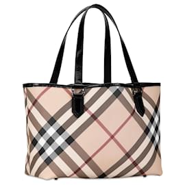 Burberry-Tote color crema a cuadros Supernova de Burberry-Crudo