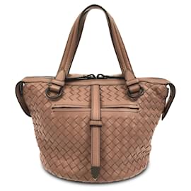 Bottega Veneta-Borsa a mano Bottega Veneta in pelle intrecciata Tambura marrone-Marrone