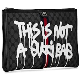 Balenciaga-Balenciaga The Hacker Project BB Supreme Graffiti Ophidia Clutch preta-Preto