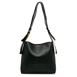 Stella Mc Cartney-Black Stella McCartney Eco Leather Braided Strap Shoulder Bag-Black