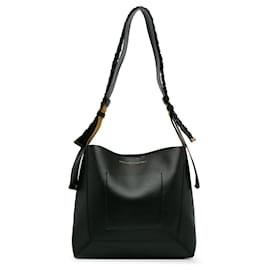 Stella Mc Cartney-Borsa a tracolla nera Stella McCartney con tracolla intrecciata in ecopelle-Nero