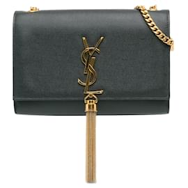 Saint Laurent-Gray Saint Laurent Small Monogram Kate Tassel Crossbody-Other