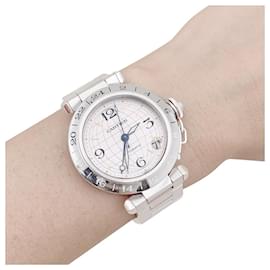 Cartier-Cartier “Pasha GMT” steel watch.-Other