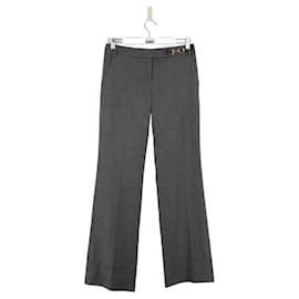 Gucci-Pantaloni a gamba larga in lana-Grigio