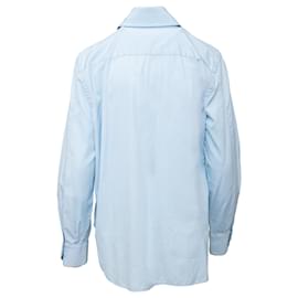 Gianfranco Ferré-Camisa con botones forrados de Gianfranco Ferré-Azul