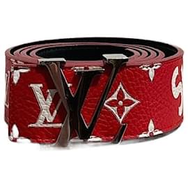 Louis Vuitton-LOUIS VUITTON Cinture T.cm 100 Pelle-Rosso