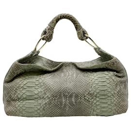Autre Marque-Giorgio Armani – Hobo-Tasche aus Pythonleder in Mintgrün-Grün