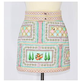 Mini saia estampada acolchoada multicolorida Casablanca Multicor