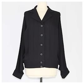 Chanel-Camisa preta de manga comprida Chanel-Preto