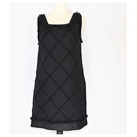 Chanel-Chanel Black Sleeveless Square Neckline Mini Dress-Black