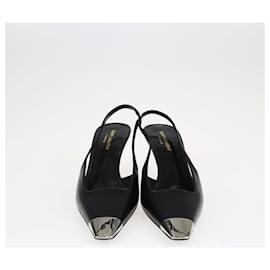 Saint Laurent-Saint Laurent Black Blade Slingback Pumps-Black