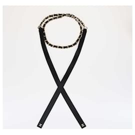 Chanel-Cinturón Chanel con cinta de cadena negra M-Negro