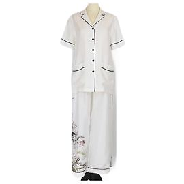 Conjunto de camisa e calça de manga curta branca Chez Moi Christian Dior Branco