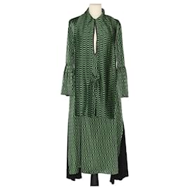 Fendi-Fendi Robe à motifs géométriques vert/noir-Noir