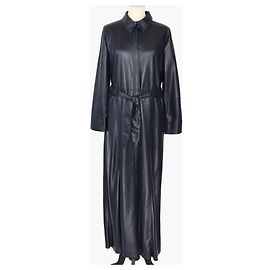 Nanushka Navy Blue Tarot Vegan Tie Front Dress Blue