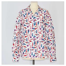 Prada-Camisa Prada White Rabbit Rocket Estampada-Branco