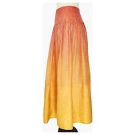 Zimmermann-Zimmermann Orange Ombre Maxi Skirt-Orange