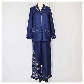 Camisa e calças de manga comprida com estampa azul Christian Dior Azul