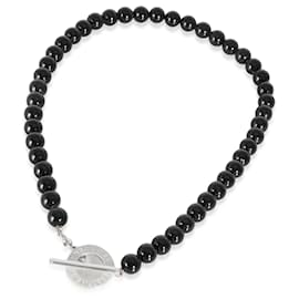 Tiffany & Co-Tiffany & Co. Onyx Fashion Necklace in  Sterling Silver-Other