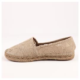 Dolce & Gabbana-Dolce & Gabbana Beige Lace Espadrilles Size 38-Beige