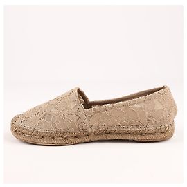 Dolce & Gabbana Espadrilles en dentelle beige Taille 38 Beige