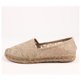 Dolce & Gabbana-Dolce & Gabbana Beige Lace Espadrilles Size 38-Beige