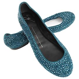 Giuseppe Zanotti-Sapatilhas embelezadas com cristal azul Giuseppe Zanotti em tamanho 37 UE-Azul