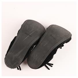 Miu Miu-Miu Miu Schwarze Ballerinas mit Ponyhaarschleife 5F8190 F005-Schwarz