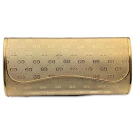 Gucci-Pochette da sera con monogramma GG in metallo dorato raro vintage-D'oro