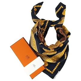 Hermès-Hermès silk scarf 88x88 Cuillers D'Afrique-Black
