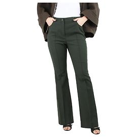 Akris Pantalon vert à jambe évasée - taille UK 12 Vert