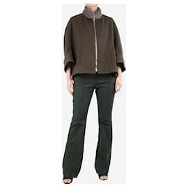 Akris-Green flare-leg trousers - size UK 12-Green