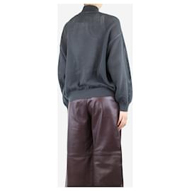 Brunello Cucinelli-Cazadora bomber de malla gris oscuro - talla L-Gris