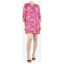 Autre Marque-Mini-robe en soie rouge à imprimé floral - taille UK 10-Rouge