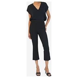 Roland Mouret-Pantalón negro cropped con bolsillos - talla UK 6-Negro