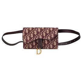 Dior Rote schräge Sattelgürteltasche aus Canvas Rot