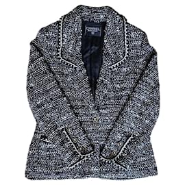 Chanel-Chanel-Jacke aus der Kollektion von 1994-Schwarz,Weiß