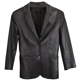 The row-Chaqueta Essentials de cuero negro Nolbon de The Row-Negro